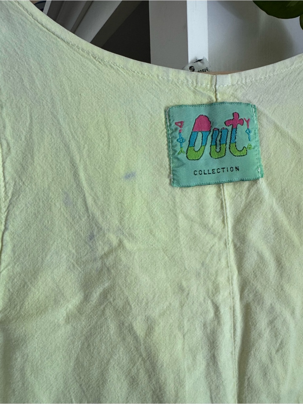 Vintage 80’s Lime Yellow Button-Front Sleeveless Jumpsuit - Picture 5 of 8